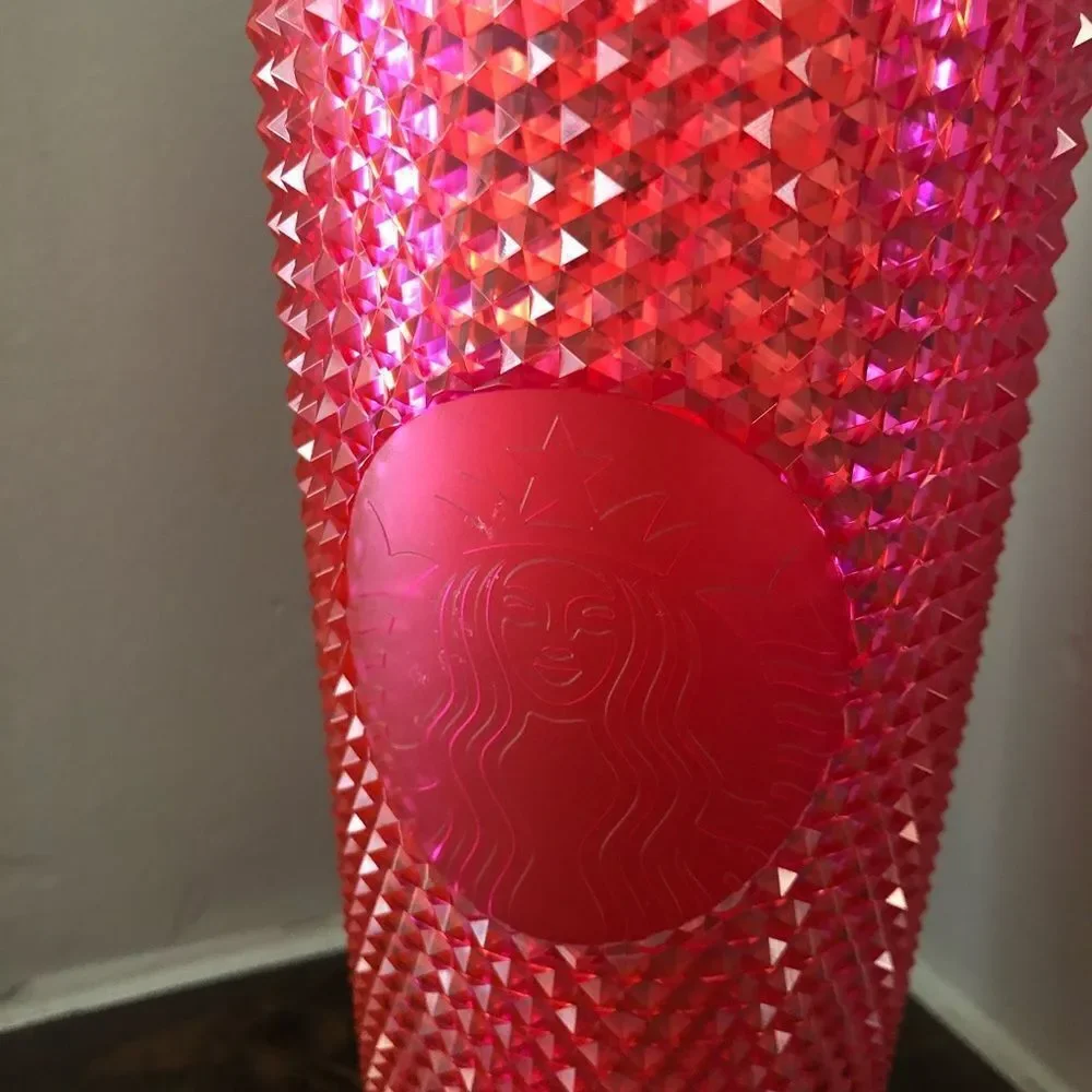 Starbucks hot pink studded holiday tumbler cup NEW